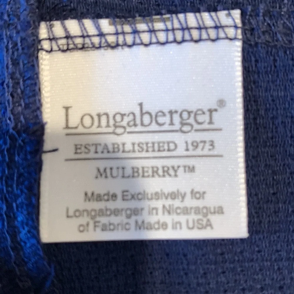 Longaberger Fabric Liner For The Mulberry Basket. Color is Indigo. New